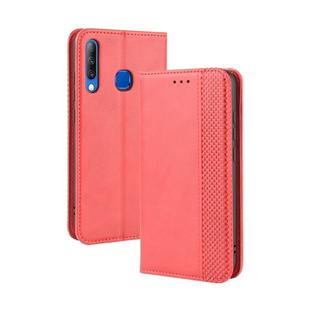 For Infinix Smart 3 Plus / X627 Magnetic Buckle Retro Crazy Horse Texture Horizontal Flip Leather Case  , with Holder & Card Slots & Photo Frame(Red)