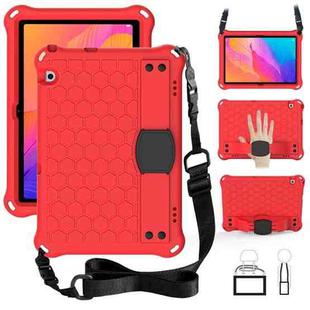 For Huawei MatePad T8 8.0 (2020) Honeycomb Design EVA + PC Four Corner Shockproof Protective Case with Strap(Red+Black)