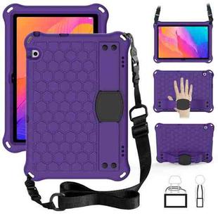 For Huawei MatePad T8 8.0 (2020) Honeycomb Design EVA + PC Four Corner Shockproof Protective Case with Strap(Purple+Black)