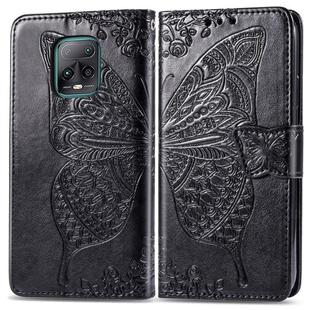 For Xiaomi Redmi 10X Pro/10X  Butterfly Love Flower Embossed Horizontal Flip Leather Case with Bracket / Card Slot / Wallet / Lanyard(Black)