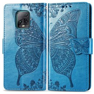 For Xiaomi Redmi 10X Pro/10X  Butterfly Love Flower Embossed Horizontal Flip Leather Case with Bracket / Card Slot / Wallet / Lanyard(Blue)