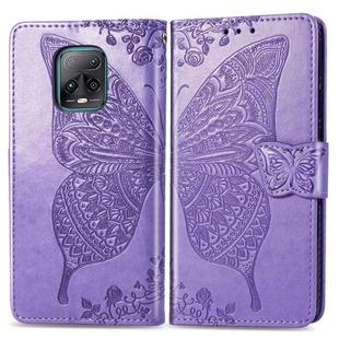 For Xiaomi Redmi 10X Pro/10X  Butterfly Love Flower Embossed Horizontal Flip Leather Case with Bracket / Card Slot / Wallet / Lanyard(Light Purple)