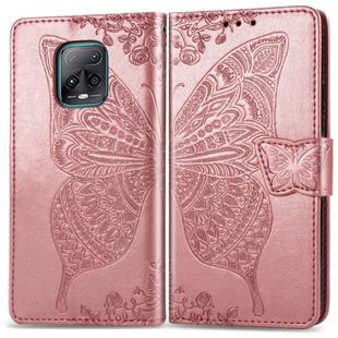 For Xiaomi Redmi 10X Pro/10X  Butterfly Love Flower Embossed Horizontal Flip Leather Case with Bracket / Card Slot / Wallet / Lanyard(Rose Gold)