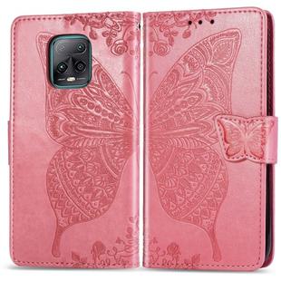 For Xiaomi Redmi 10X Pro/10X  Butterfly Love Flower Embossed Horizontal Flip Leather Case with Bracket / Card Slot / Wallet / Lanyard(Pink)