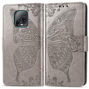 For Xiaomi Redmi 10X Pro/10X  Butterfly Love Flower Embossed Horizontal Flip Leather Case with Bracket / Card Slot / Wallet / Lanyard(Gray)
