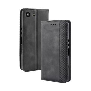 Magnetic Buckle Retro Crazy Horse Texture Horizontal Flip Leather Case for Sony Xperia ACE SO-02L, with Holder & Card Slots & Photo Frame(Black)