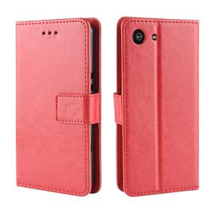 Retro Crazy Horse Texture Horizontal Flip Leather Case for Sony Xperia ACE SO-02L, with Holder & Card Slots & Photo Frame(Red)