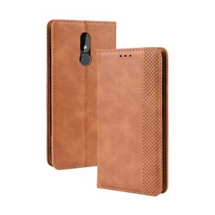 Magnetic Buckle Retro Crazy Horse Texture Horizontal Flip Leather Case for Nokia 3.2, with Holder & Card Slots & Photo Frame(Brown)