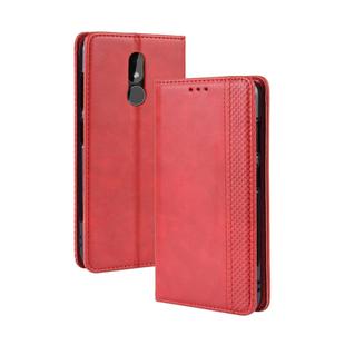 Magnetic Buckle Retro Crazy Horse Texture Horizontal Flip Leather Case for Nokia 3.2, with Holder & Card Slots & Photo Frame(Red)