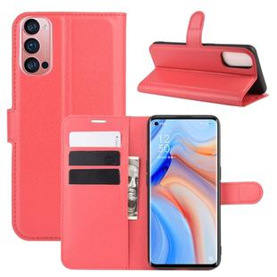 For OPPO Reno 4 Pro 5G Litchi Texture Horizontal Flip Protective Case with Holder & Card Slots & Wallet(Red)