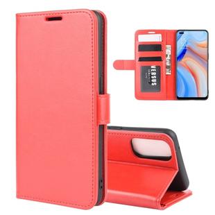 For OPPO Reno 4 5G R64 Texture Single Horizontal Flip Protective Case with Holder & Card Slots & Wallet& Photo Frame(Red)