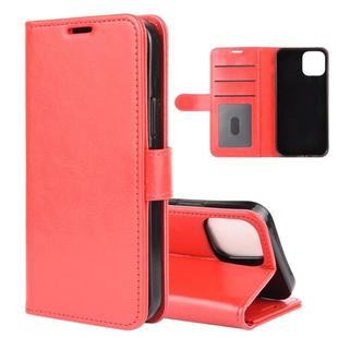 For iPhone 12 / 12 Pro R64 Texture Single Horizontal Flip Protective Case with Holder & Card Slots & Wallet& Photo Frame(Red)