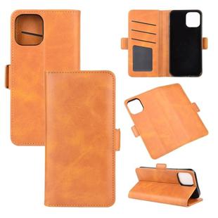For iPhone 12 / 12 Pro Dual-side Magnetic Buckle Horizontal Flip Leather Case with Holder & Card Slots & Wallet(Yellow)