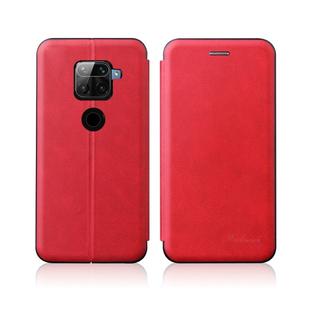 For Xiaomi Redmi Note 9 /10X 4G Integrated Electricity Pressing Retro Texture Magnetic TPU+PU Leather Case with Card Slot & Holder(Red)