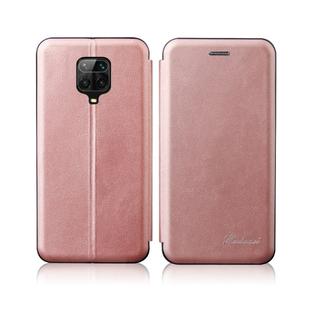 For Xiaomi Redmi Note 9 Pro / Note 9S / Note 9 Pro Max Integrated Electricity Pressing Retro Texture Magnetic TPU+PU Leather Case with Card Slot & Holder(Rose Gold)