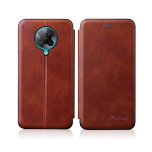 For Xiaomi Redmi K30 Pro / Redmi K30 Pro Zoom Poco F2 Pro Integrated Electricity Pressing Retro Texture Magnetic TPU+PU Leather Case with Card Slot & Holder(Brown)