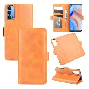 For OPPO Reno 4 5G Dual-side Magnetic Buckle Horizontal Flip Leather Case with Holder & Card Slots & Wallet(Yellow)