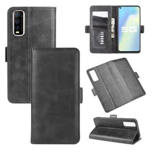 For Vivo Y70s Dual-side Magnetic Buckle Horizontal Flip Leather Case with Holder & Card Slots & Wallet(Black)