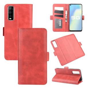 For Vivo Y70s Dual-side Magnetic Buckle Horizontal Flip Leather Case with Holder & Card Slots & Wallet(Red)