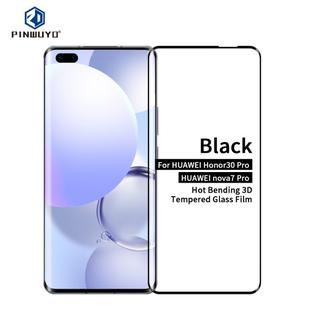 For Huawei Honor 30 Pro / nova 7 Pro PINWUYO 9H 3D Hot Bending Tempered Glass Film(Black)