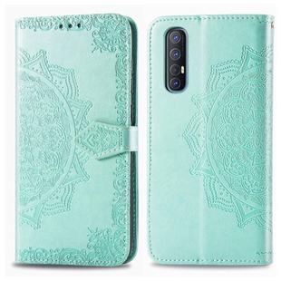 For OPPO Find X2 Neo Halfway Mandala Embossing Pattern Horizontal Flip Leather Case with Holder & Card Slots & Wallet & Photo Frame & Lanyard(Green)
