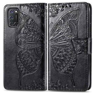 For OPPO A92 & A72 & A52 Butterfly Love Flowers Embossing Horizontal Flip Leather Case , with Holder & Card Slots & Wallet & Lanyard(Black)