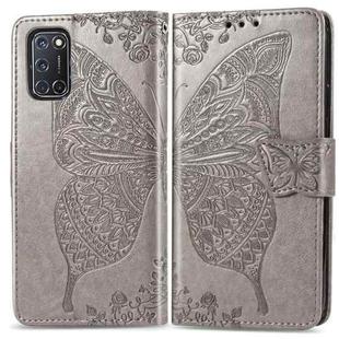 For OPPO A92 & A72 & A52 Butterfly Love Flowers Embossing Horizontal Flip Leather Case , with Holder & Card Slots & Wallet & Lanyard(Gray)