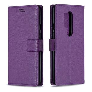 For OnePlus 8 Pro Litchi Texture Horizontal Flip Leather Case with Holder & Card Slots & Wallet & Photo Frame(Purple)