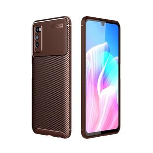 For Huawei Enjoy Z 5G Carbon Fiber Texture Shockproof TPU Case(Brown)