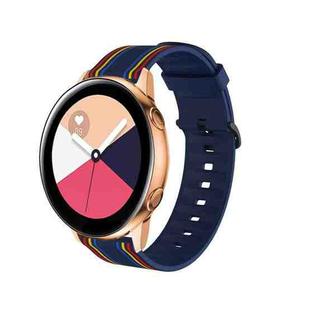 20mm For Huami Amazfit GTS / Samsung Galaxy Watch Active 2 / Huawei Watch GT2 42MM Striped Silicone Watch Band(Blue color)