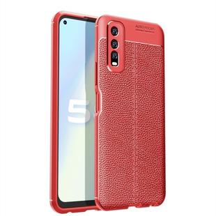 For Vivo Y70S Litchi Texture TPU Shockproof Case(Red)