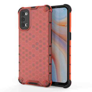 For OPPO Reno 4 Pro Shockproof Honeycomb PC + TPU Case(Red)