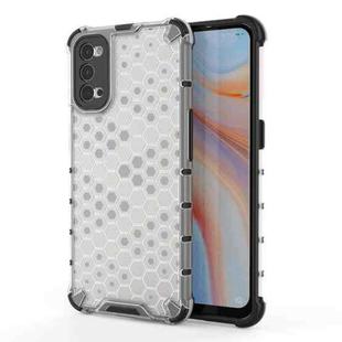For OPPO Reno4 Shockproof Honeycomb PC + TPU Case(White)