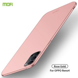 For OPPO Reno4 MOFI Frosted PC Ultra-thin Hard Case(Rose Gold)