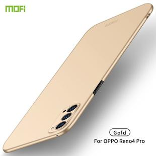 For OPPO Reno4 Pro MOFI Frosted PC Ultra-thin Hard Case(Gold)