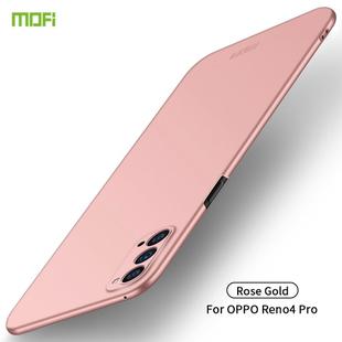 For OPPO Reno4 Pro MOFI Frosted PC Ultra-thin Hard Case(Rose Gold)