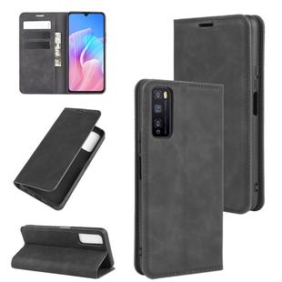 For Huawei Enjoy Z 5G Retro-skin Business Magnetic Suction Leather Case with Holder & Card Slots & Wallet(Black)