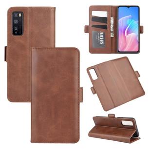 For Huawei Enjoy Z 5G Dual-side Magnetic Buckle Horizontal Flip Leather Case with Holder & Card Slots & Wallet(Brown)