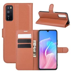 For Huawei Enjoy Z 5G Litchi Texture Horizontal Flip Protective Case with Holder & Card Slots & Wallet(Brown)