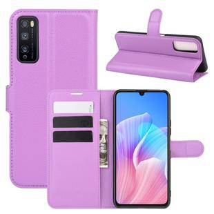 For Huawei Enjoy Z 5G Litchi Texture Horizontal Flip Protective Case with Holder & Card Slots & Wallet(Purple)