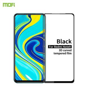 For Xiaomi Redmi Note 9 MOFI 9H 3D Explosion-proof Curved Screen Tempered Glass Film(Black)