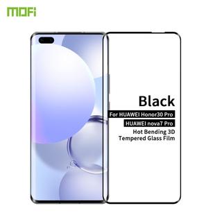 For Huawei Nova 7 Pro /Honor 30 Pro MOFI 9H 3D Explosion Proof Thermal Bending Full Screen Covered Tempered Glass Film(Black)