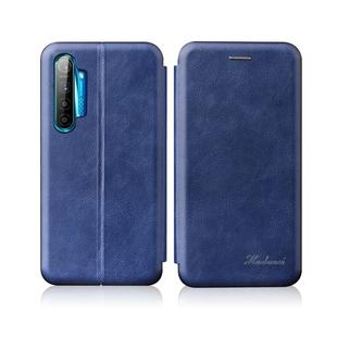 For OPPO K5 / Realme XT / Realme X2 Integrated Electricity Pressing Retro Texture Magnetic TPU+PU Leather Case with Card Slot & Holder(Blue)