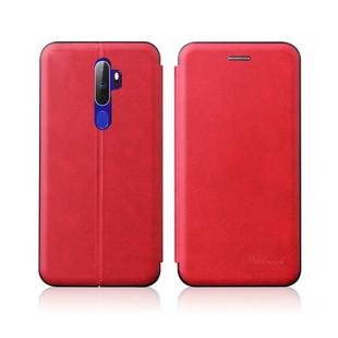 For OPPO A52 / A72 / A92 Integrated Electricity Pressing Retro Texture Magnetic TPU+PU Leather Case with Card Slot & Holder(Red)