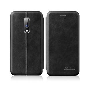For OnePlus 6T / OnePlus 7 Integrated Electricity Pressing Retro Texture Magnetic TPU+PU Leather Case with Card Slot & Holder(Black)