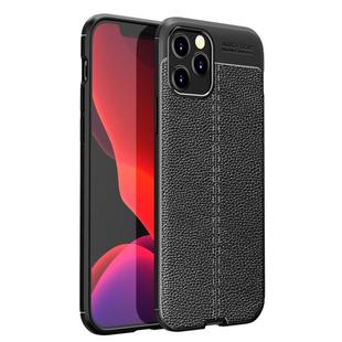 For iPhone 12 / 12 Pro Litchi Texture TPU Shockproof Case(Black)