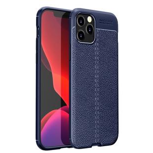 For iPhone 12 Pro Max Litchi Texture TPU Shockproof Case(Navy Blue)