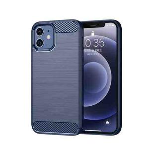 For iPhone 12 mini Brushed Texture Carbon Fiber TPU Case  (Navy Blue)