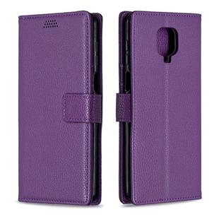 For Xiaomi Redmi Note 9 Pro / Note 9s / Note 9 Pro Max Litchi Texture Horizontal Flip Leather Case with Holder & Card Slots & Wallet & Photo Frame(Purple)