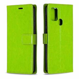 For Samsung Galaxy A21s Crazy Horse Texture Horizontal Flip Leather Case with Holder & Card Slots & Wallet & Photo Frame(Green)